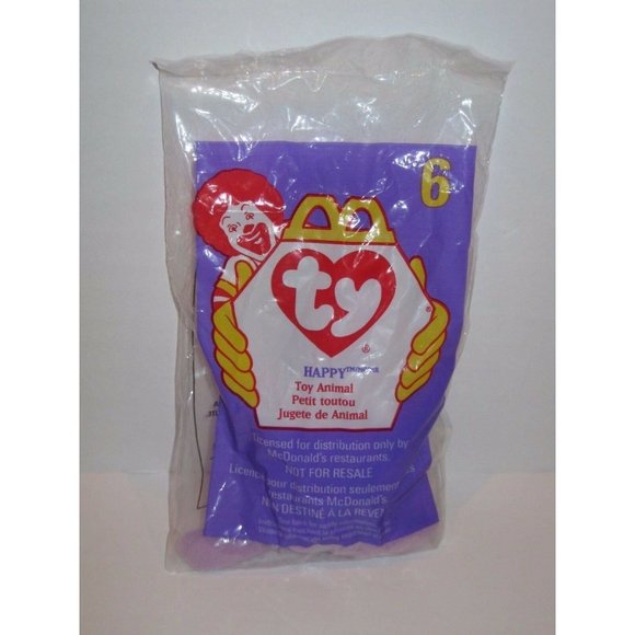 Ty Teenie Beanie Baby #6 "Happy" McDonalds Happy Meal Toy Plush Stuffed Animal - Picture 1 of 1